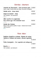Menu Les Voisines - Les entrées et plats
