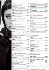 Menu Pizzeria des Moulins - Les pizzas, calzones et desserts