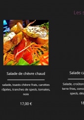 Menu Aux Dix Vins - Les salade