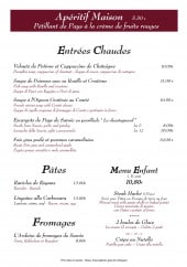Menu Le Monchu - Entrées chaudes, pâtes, fromages, ...