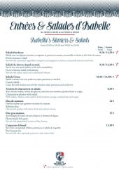 Menu Pointe Isabelle - Entrées et salades 