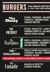 Menu The Roster - Les burgers et extras