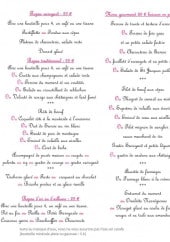 Menu Les Rocher Blancs - Les menus 