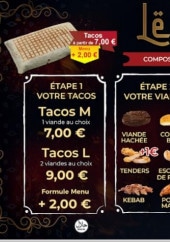 Menu Le Riham - Tacos personnalisé