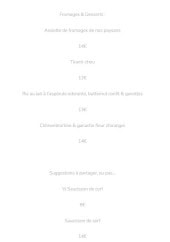 Menu Le Cent 74 - La carte page 2