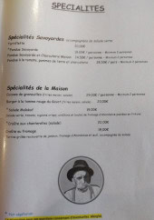 Menu Chez Antoine - Les spécialités
