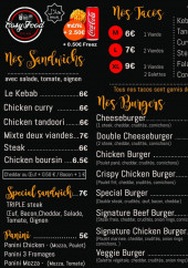 Menu Cosy Food - La carte