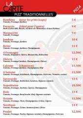 Menu Pizz' & Co - Les pizzas traditionnelles