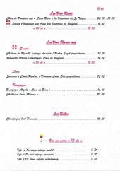 Menu Le Moulin à Poivre - Vins suite