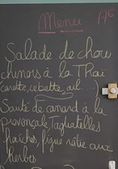 Menu Le comptoir des Bauges - Un exemple de menu du jour
