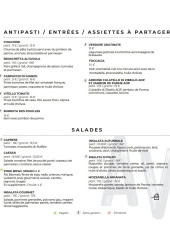 Menu Altavola - Les entrées, assiettes à partager et salades, ...