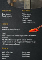 Menu Le Bambou Bleu - Les plats, desserts et formules