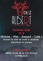 Menu Chez Albert - Prestations