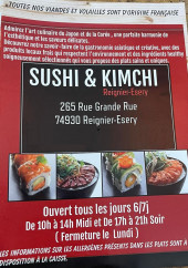 Menu Sushi Kimchi - Carte et menu Sushi Kimchi
Reignier