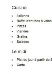 Menu La Strada - les information sur les menus