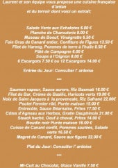Menu Bistrot Richelieu - Le menu bistrot