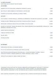 Menu Comptoir de la Gastronomie - La carte de saison