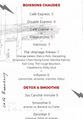 Menu Le Café Marly - Les boissons