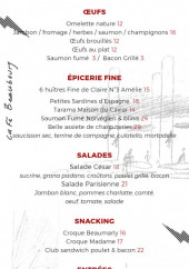 Menu Le Café Marly - Les plats à la carte