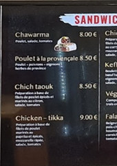 Menu Le Festival - Les sandwiches