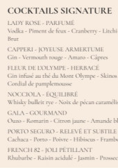 Menu Madame Rêve Café - Les cocktails