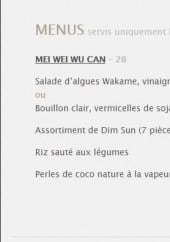 Menu TaoKan - Les menus