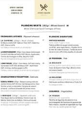 Menu Apéro Square - Les planches, charcuteries, ...