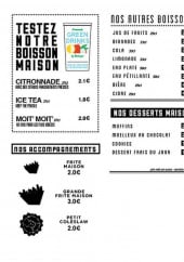 Menu Bioburger - Boissons et desserts