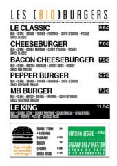 Menu Bioburger - Les burgers