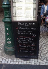 Menu Café Montorgueil - Un exemple de plat du jour