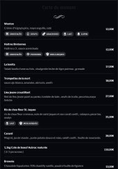 Menu Guiren - La carte