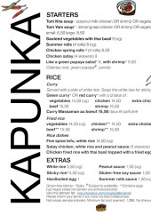 Menu Kapunka - Les starters, riz, ...