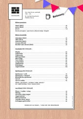 Menu Les écuries - Les bières, spiritueux,...