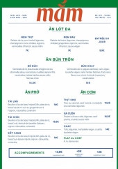 Menu Mắm From Hanoï - Menu