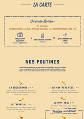 Menu Maison de la Poutine - La formule et poutine