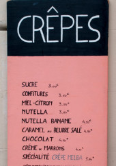 Menu Melba Glacier - Crêpes