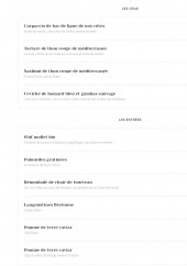 Menu Mer & Coquillage - Les crus et entrées