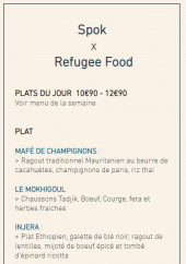 Menu Spok - Les plats et desserts