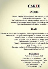 Menu Café léonard - Les entrées, plats et desserts