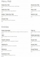 Menu Allo Sushi - Les menus midi et les entrées 