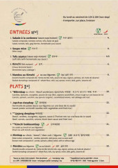 Menu Bap Bar - Entrées et plats