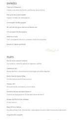 Menu Le Bistrot de la Place - Les entrées et plats