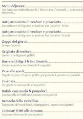 Menu Le Rusti - Le menu déjeuner et les entrées