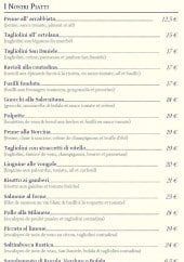 Menu Le Rusti - Les pâtes, viandes et poissons