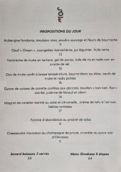 Menu Soé - Proposition du jour