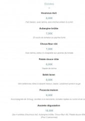 Menu Tavline - Les entrées