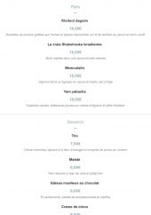 Menu Tavline - Les plats et desserts