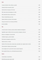 Menu Au Port du Salut - La carte
