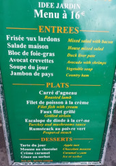 Menu Bertrand's - Les menus