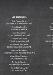 Menu Comme chai toi - Les entrées, plats et desserts